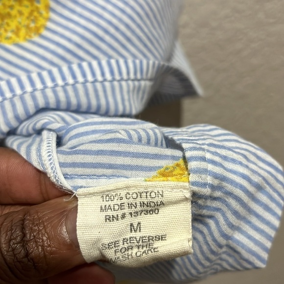 Violet Sky Women’s Pineapple Print Cover Up Blue White Striped Size Medium - Picture 8 of 13